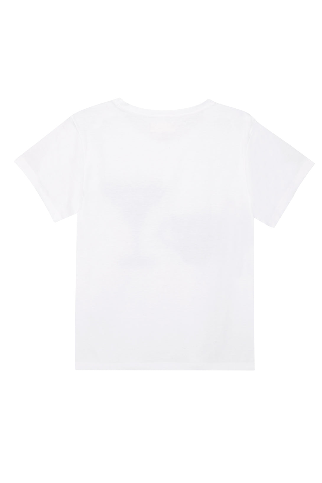 Camiseta blanca básica cuello redondo para mujer