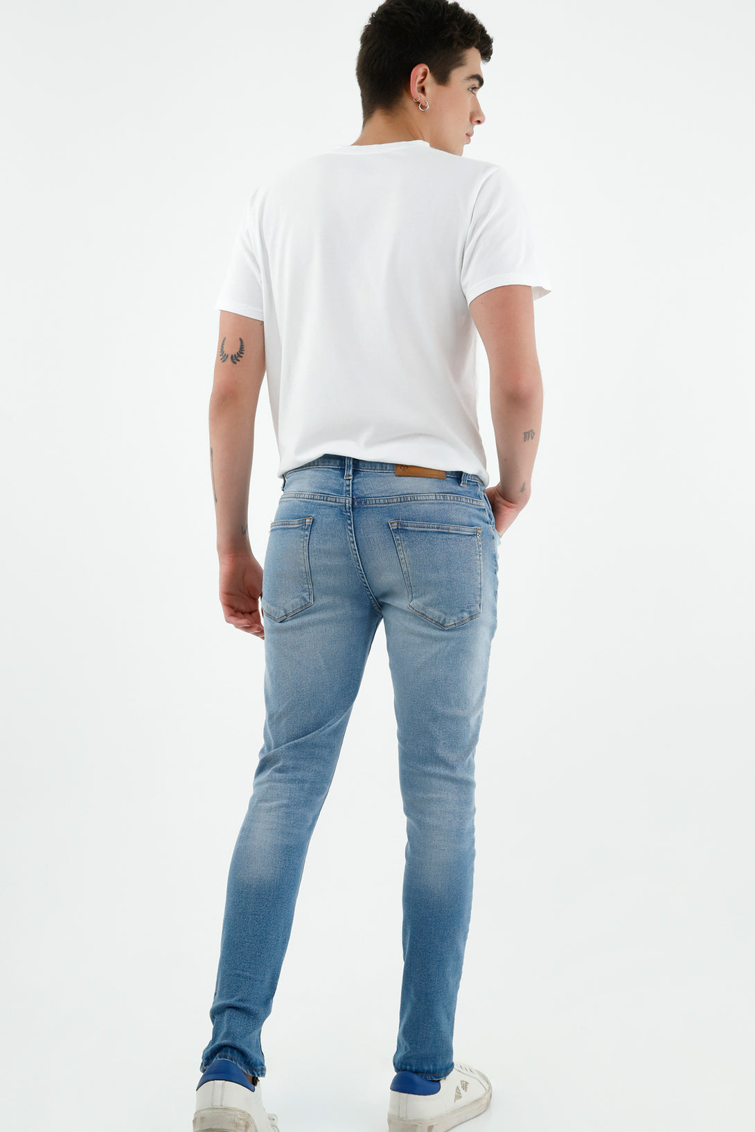 Jean azul Super Skinny con rotos para hombre