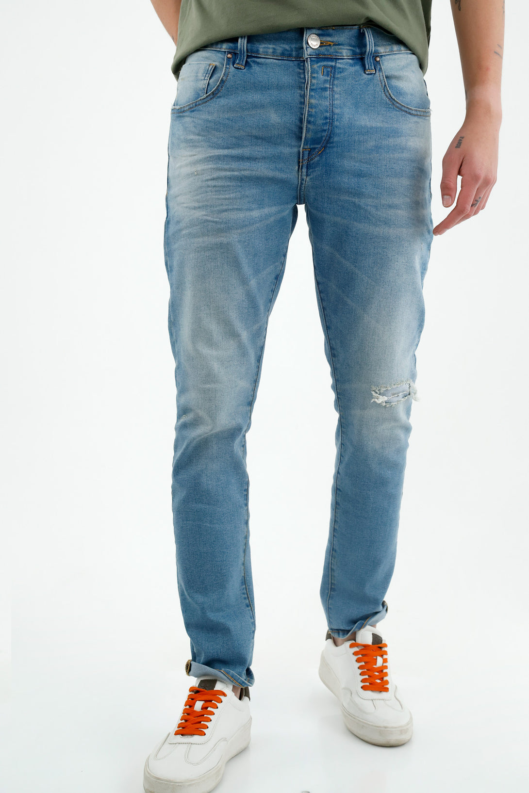 Men's Ripped Blue Jeans