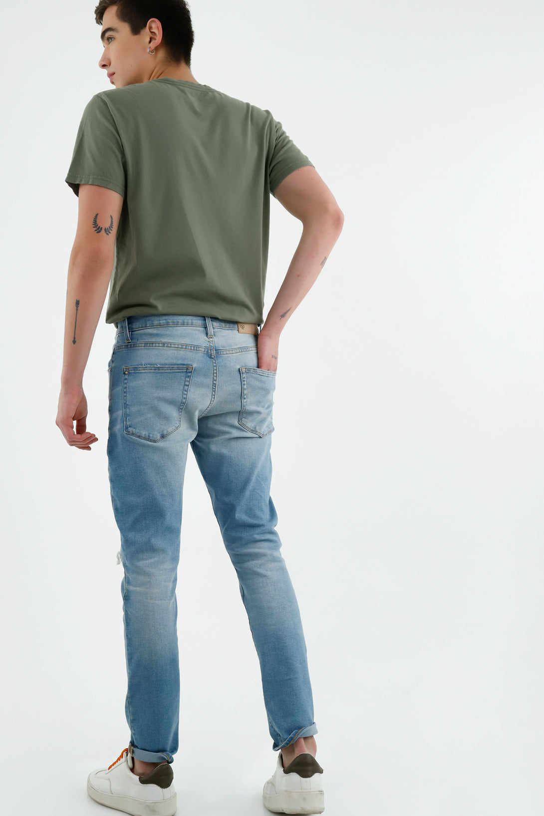 Men's Ripped Blue Jeans