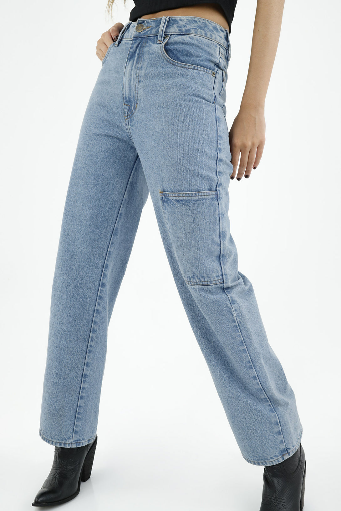 Jean para mujer tns, jeans moda plano cintura con pretina