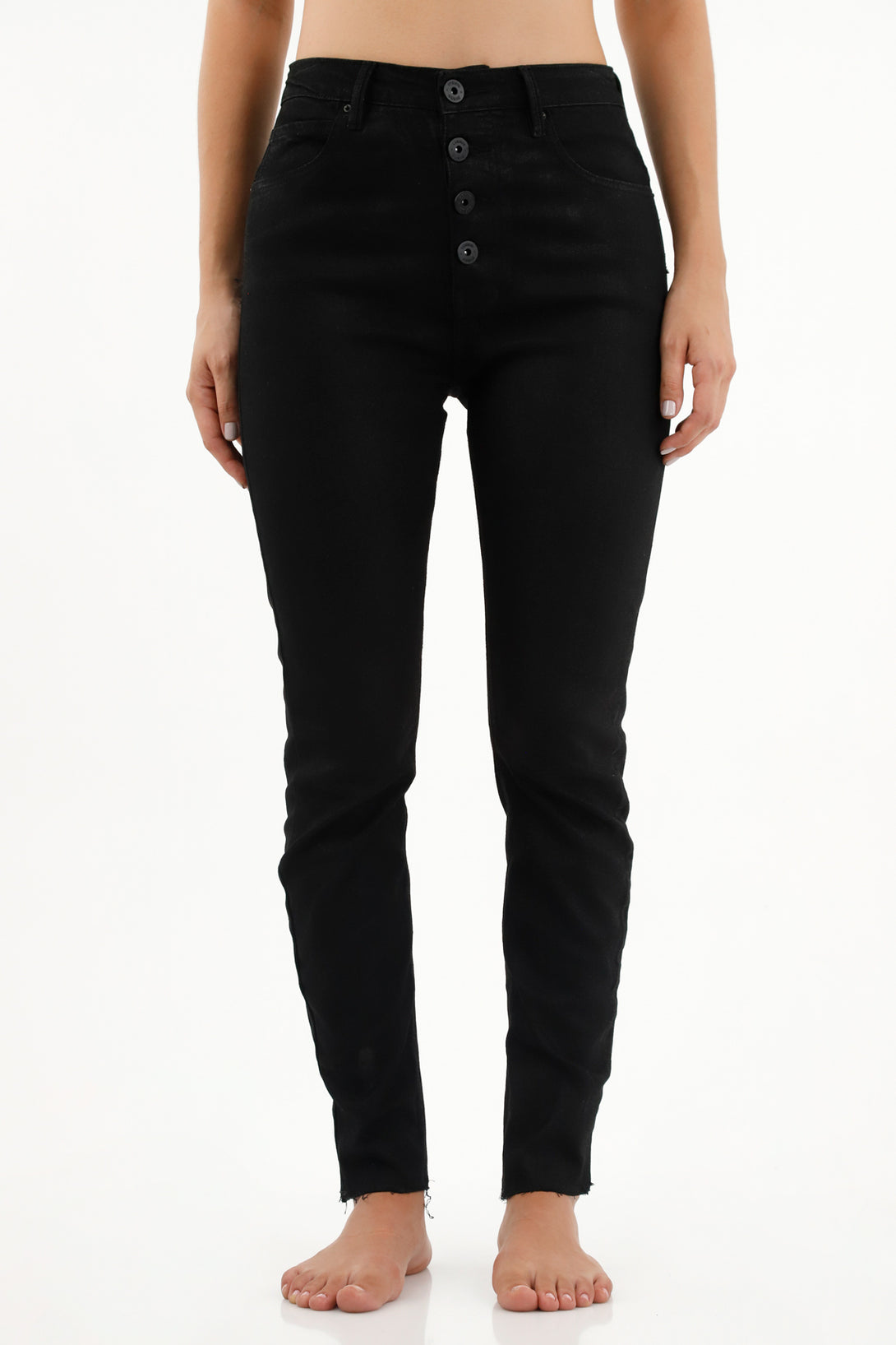 Women's Black Five-Pocket Jeans