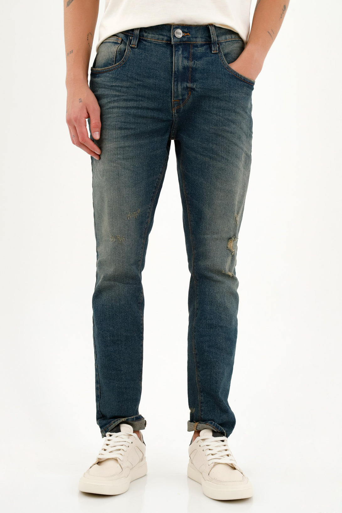 Men's Blue Distressed Nudy Jeans