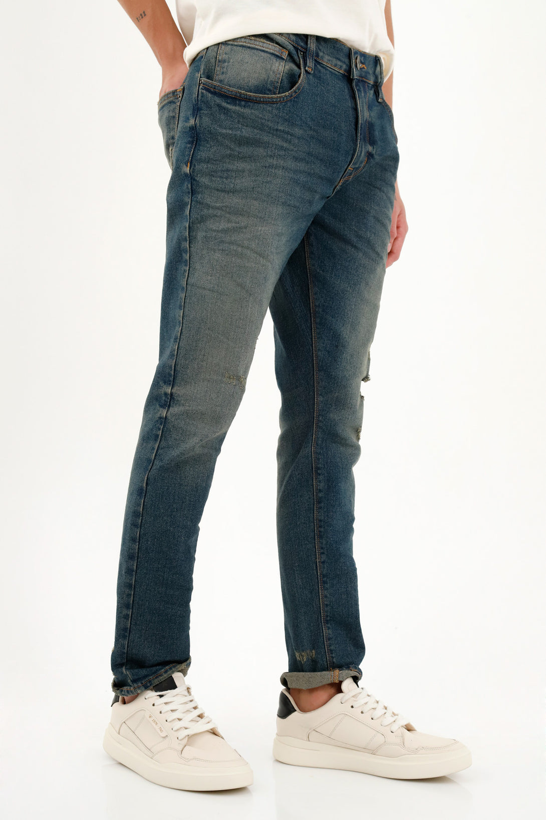 Men's Blue Distressed Nudy Jeans