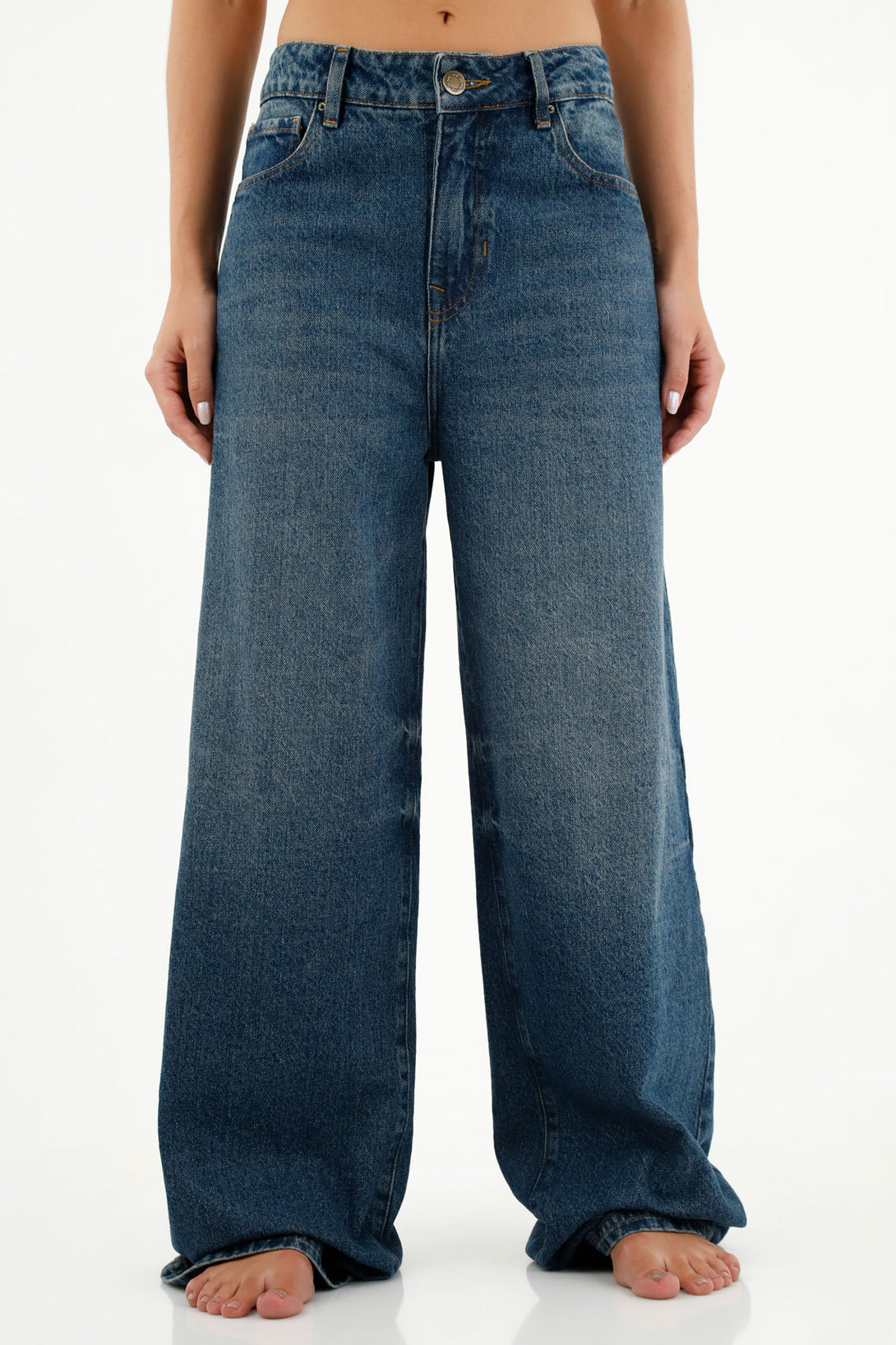 Women's Wide Leg Blue Jeans