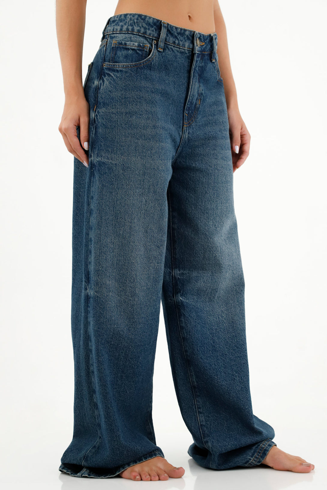 Women's Wide Leg Blue Jeans