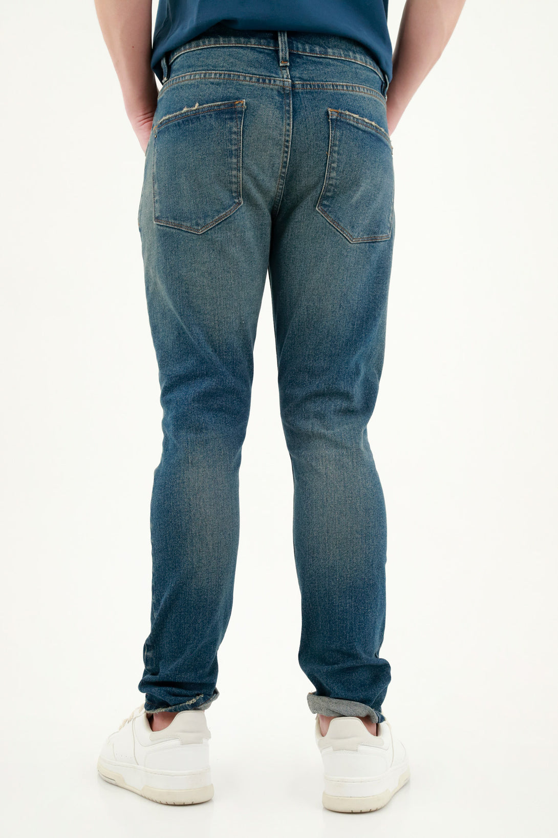 Jean azul cinco bolsillos para hombre