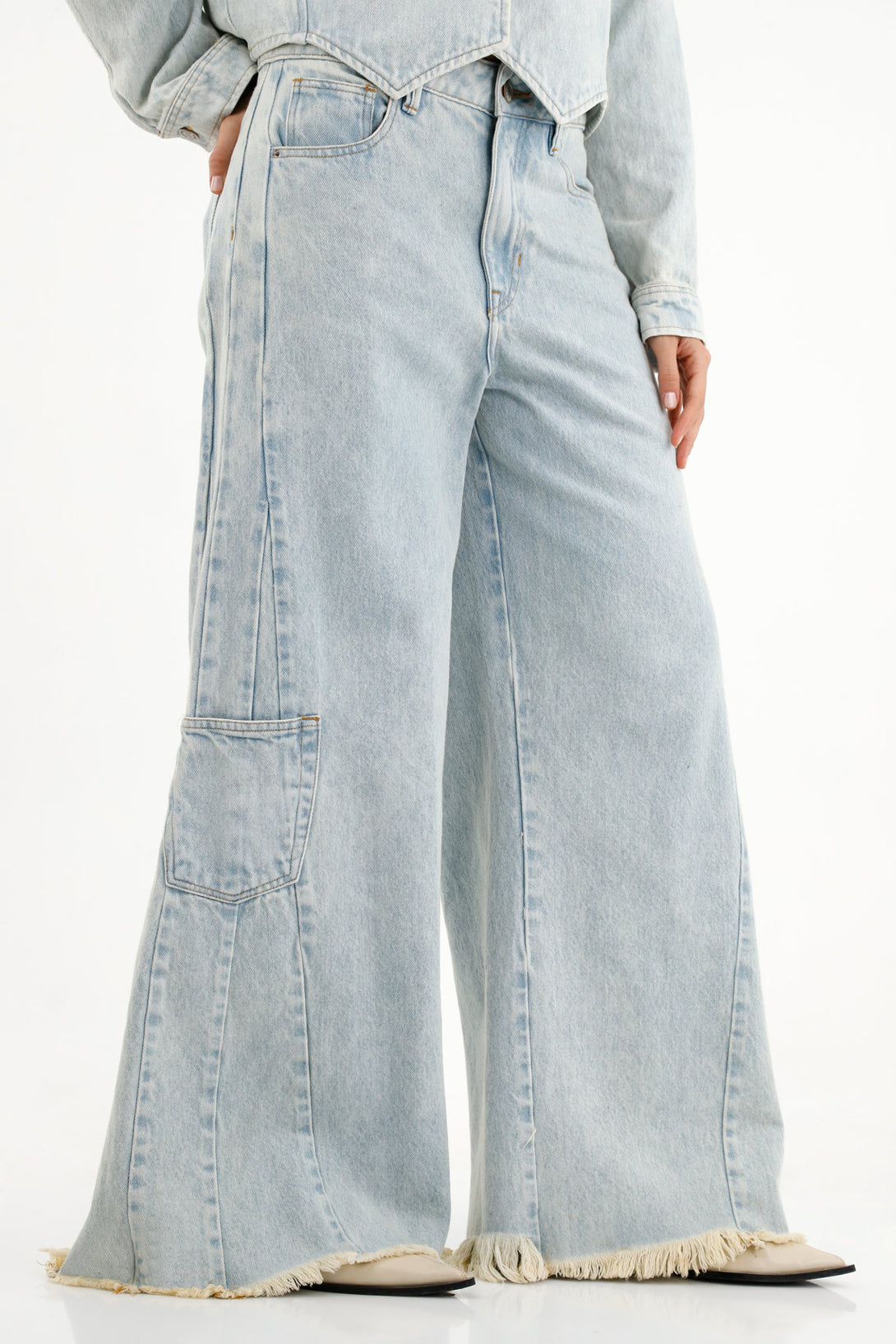 Women's Super Wide Blue Jeans