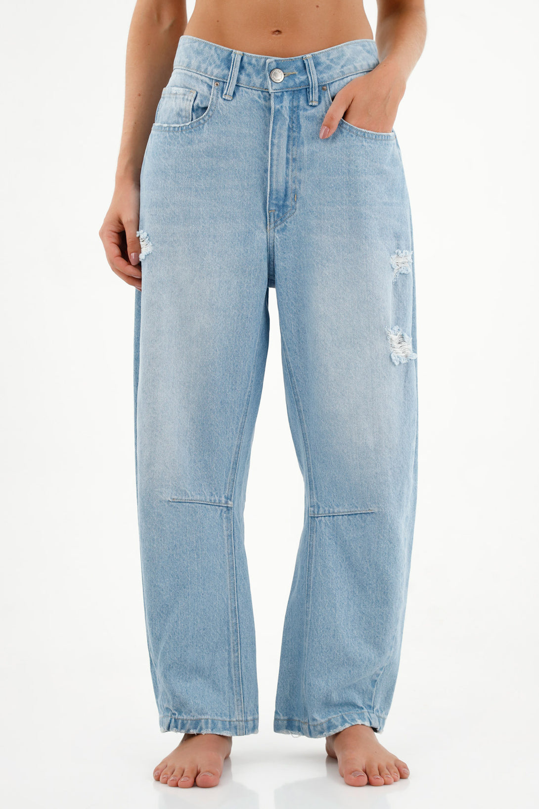 Women's Five-Pocket Blue Jeans