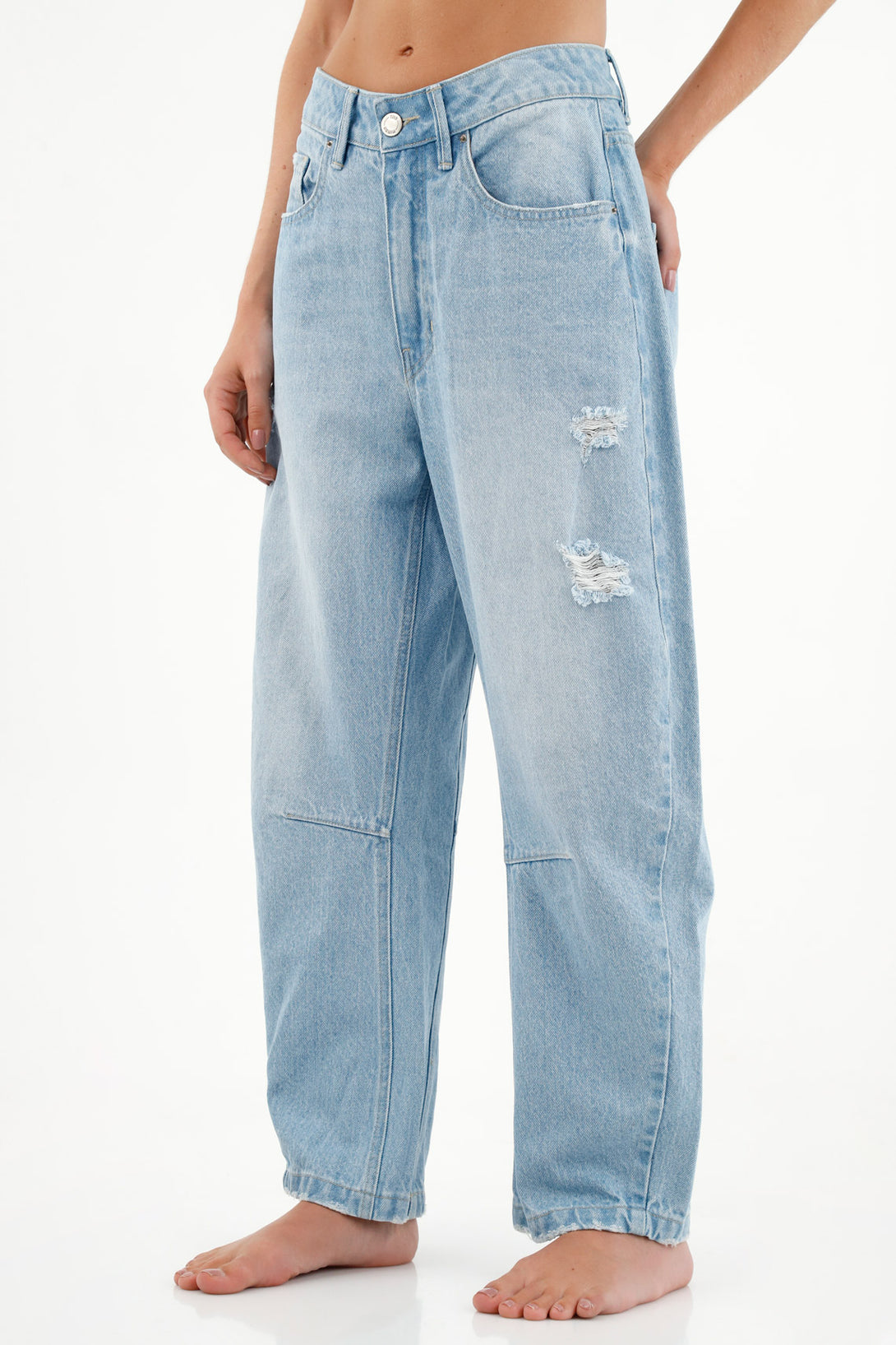 Women's Five-Pocket Blue Jeans