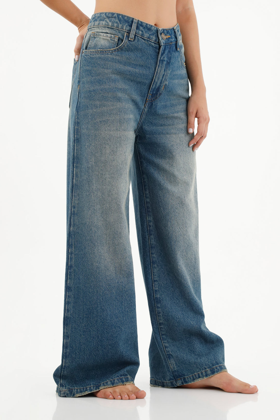 Women's Super Wide Blue Jeans