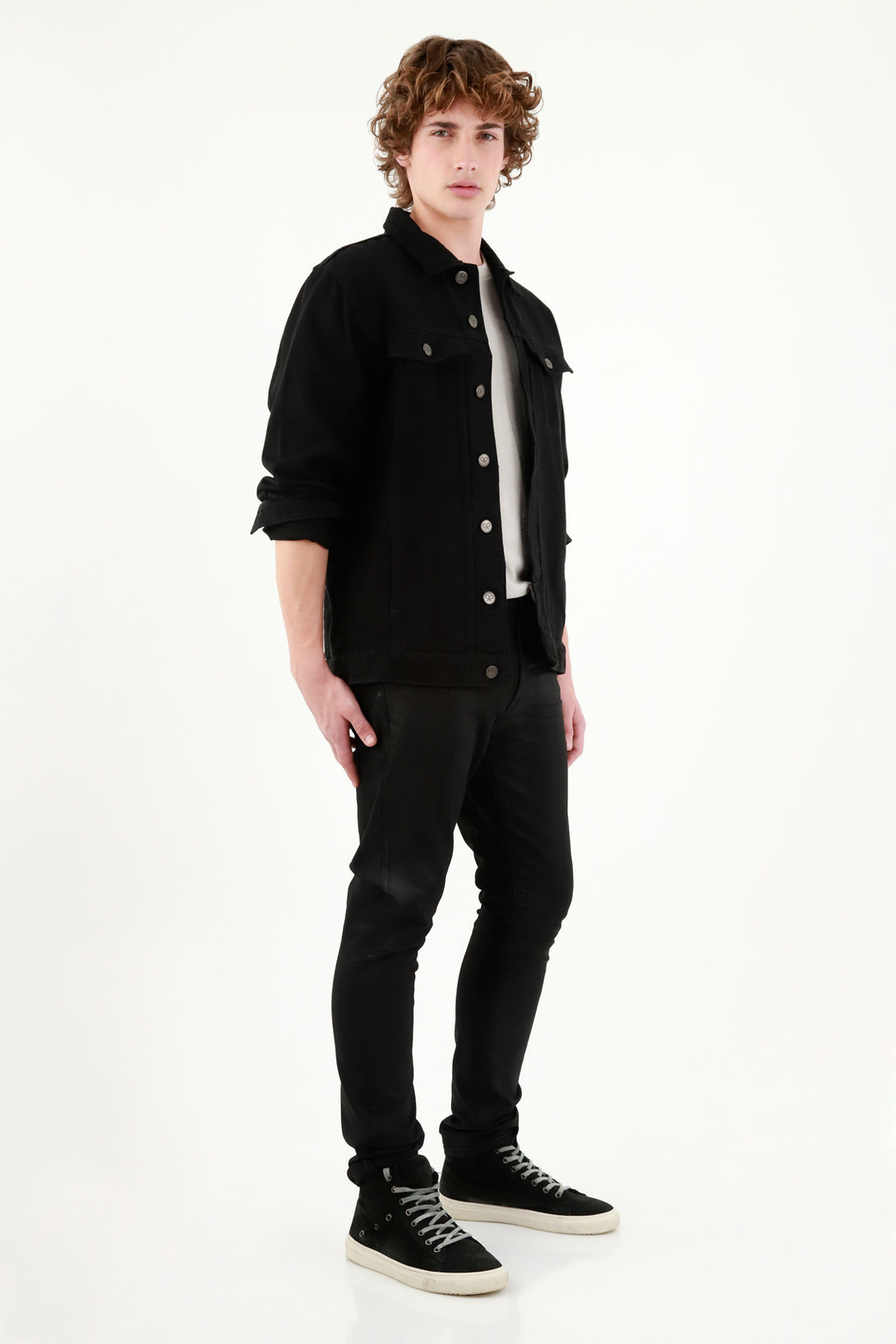 Men's Black Five-Pocket Jeans