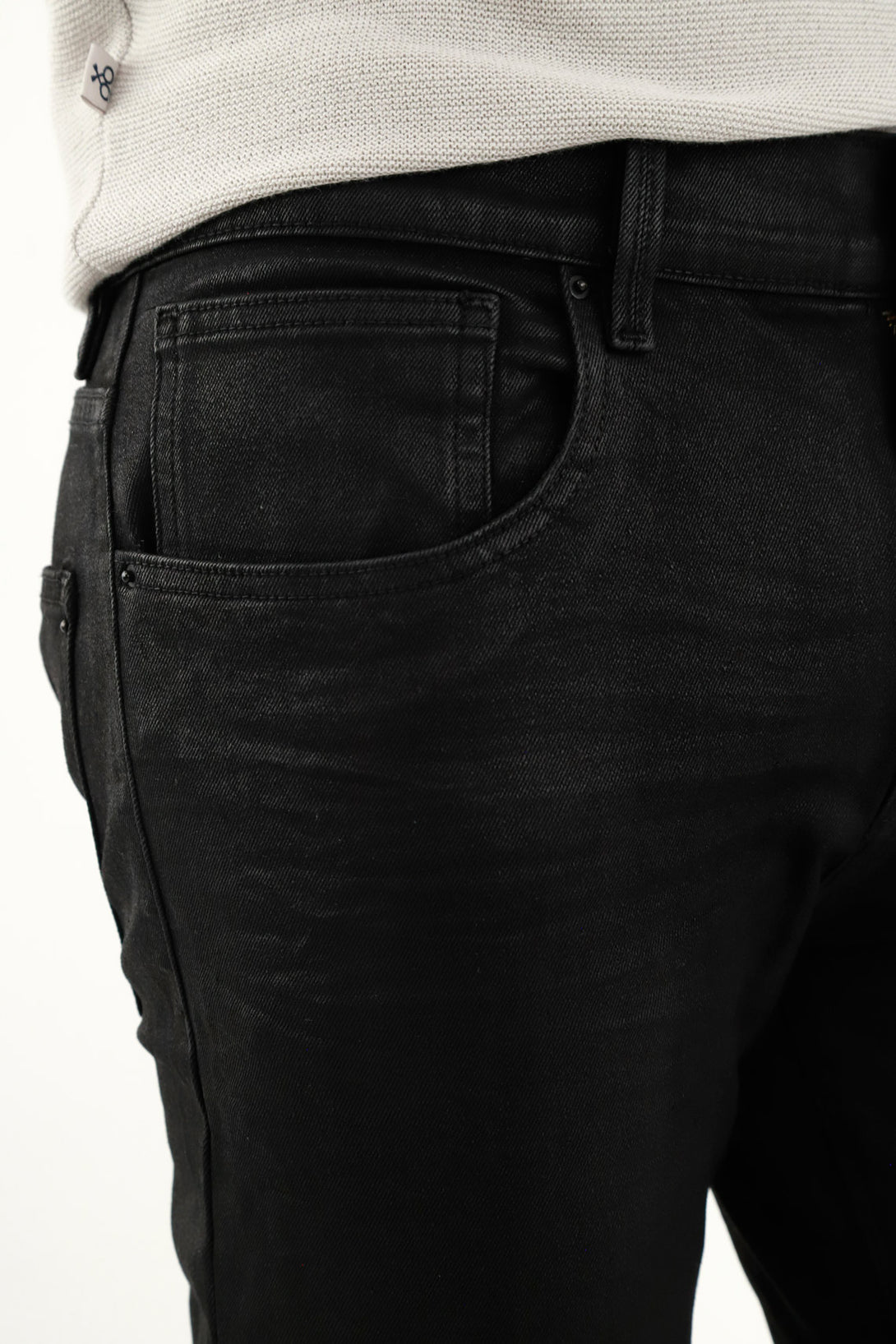 Men's Black Five-Pocket Jeans