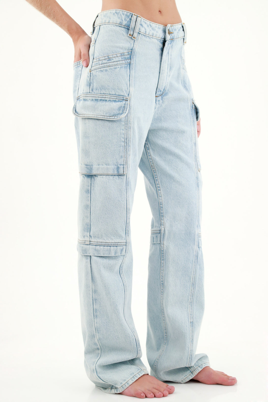 Women's Blue Side Pocket Jeans