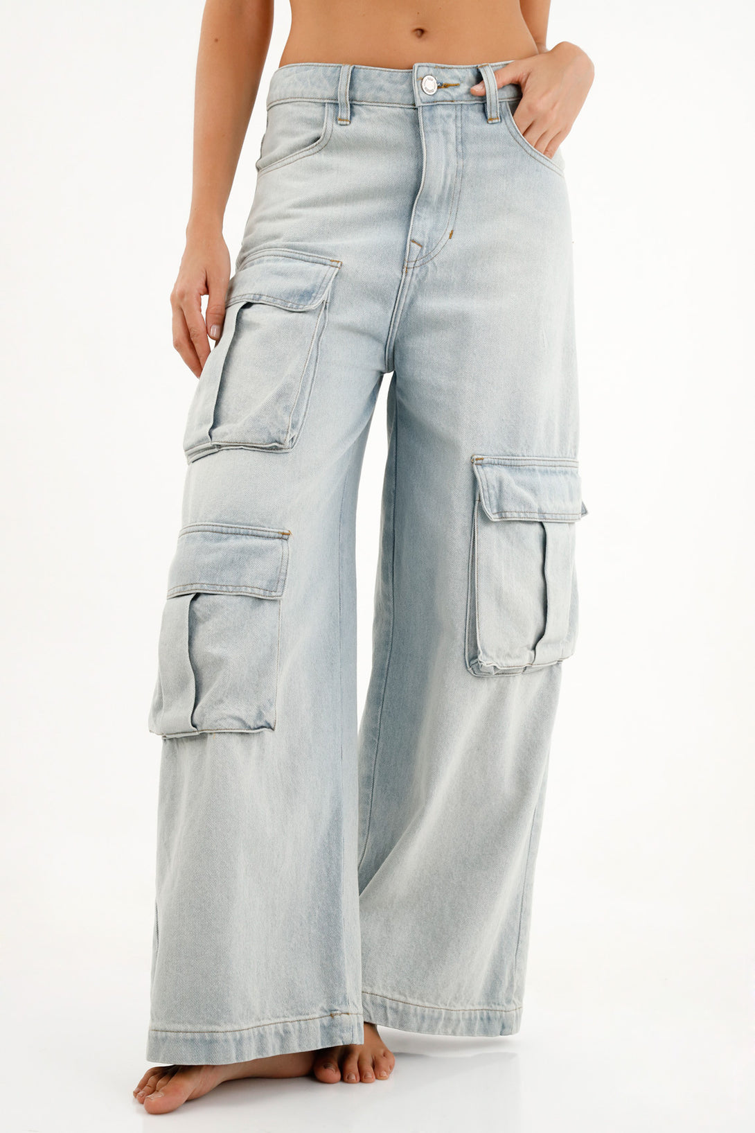 Women's Wide Leg Blue Jeans