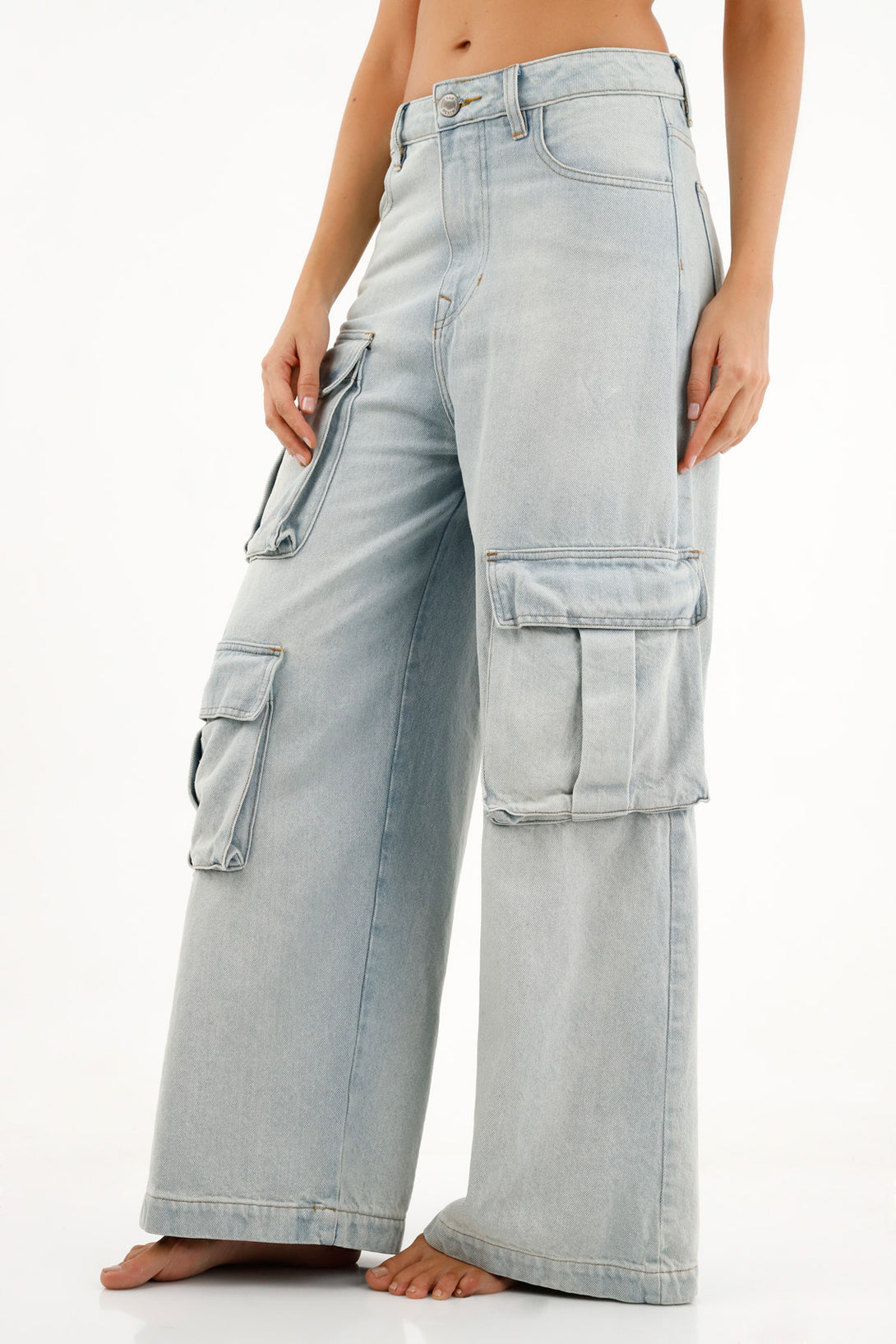 Women's Wide Leg Blue Jeans