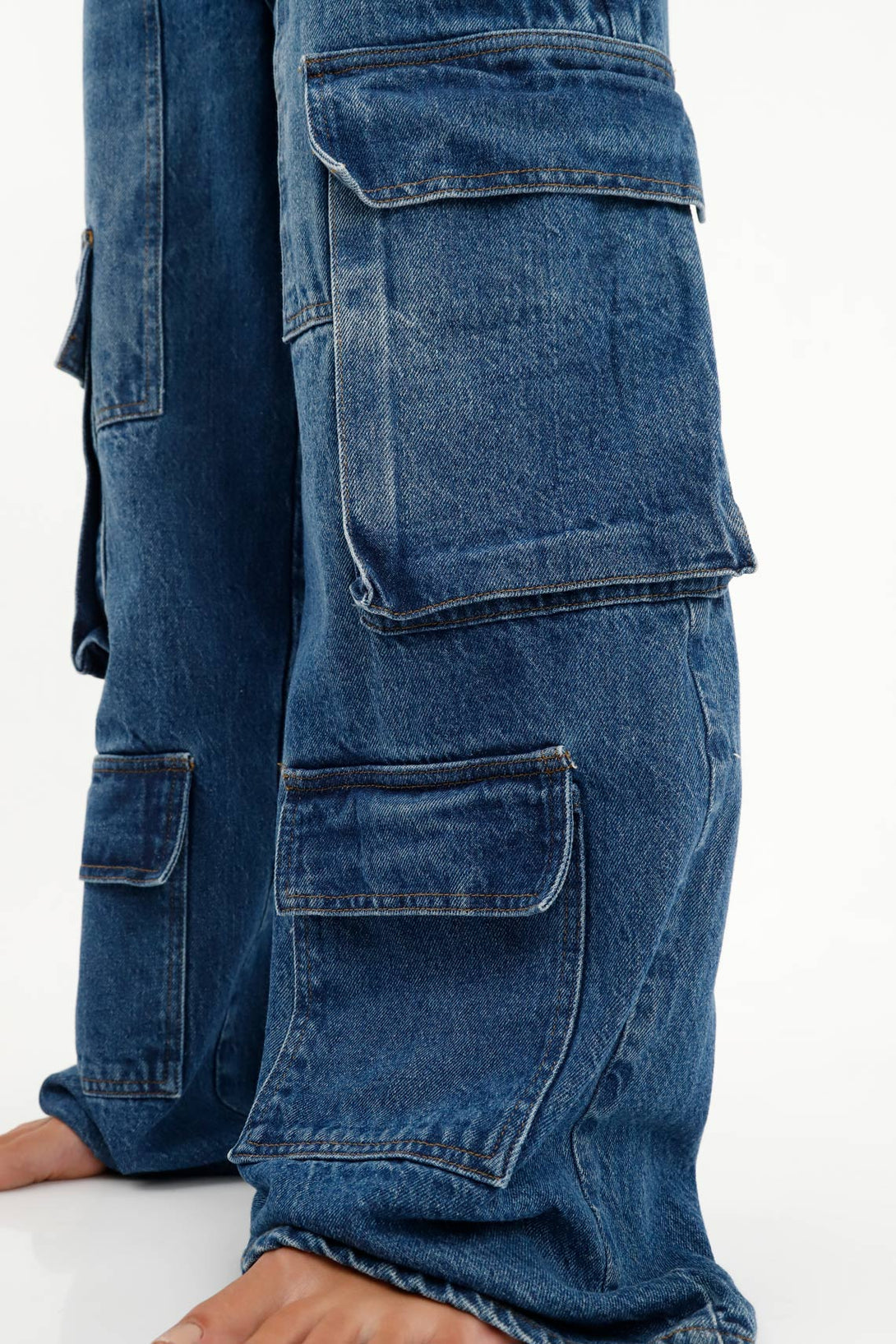 Women's Blue Cargo Jeans