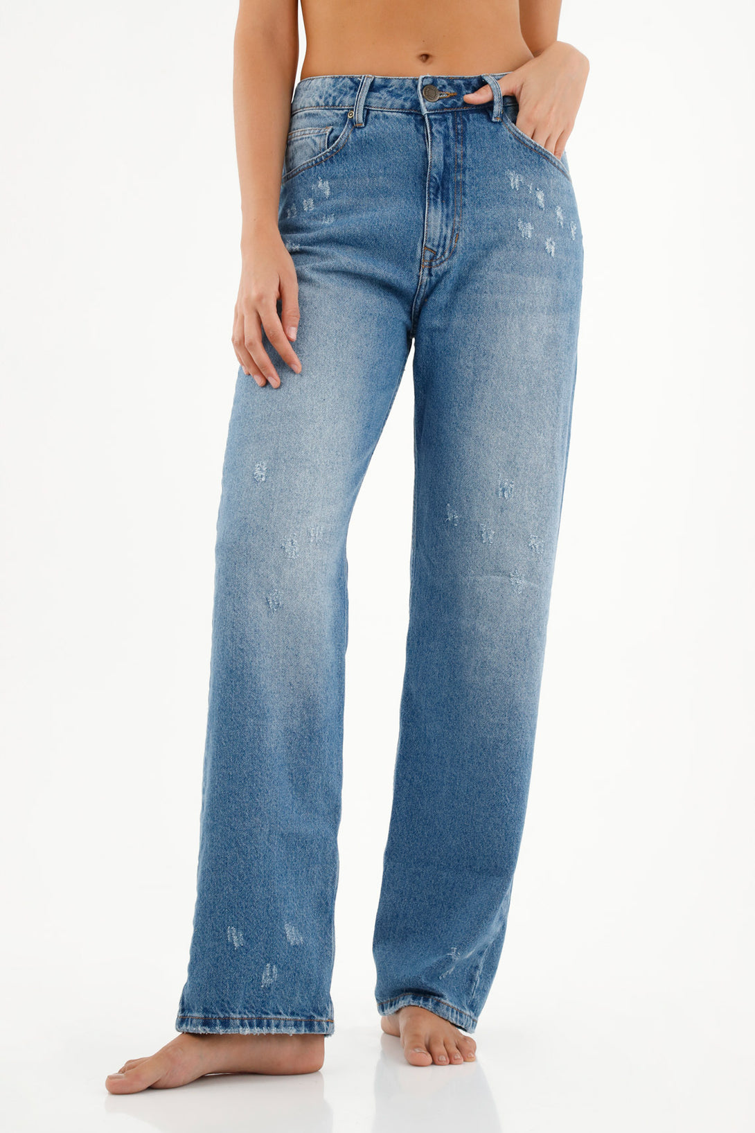 Women's Straight-Leg Blue Jeans