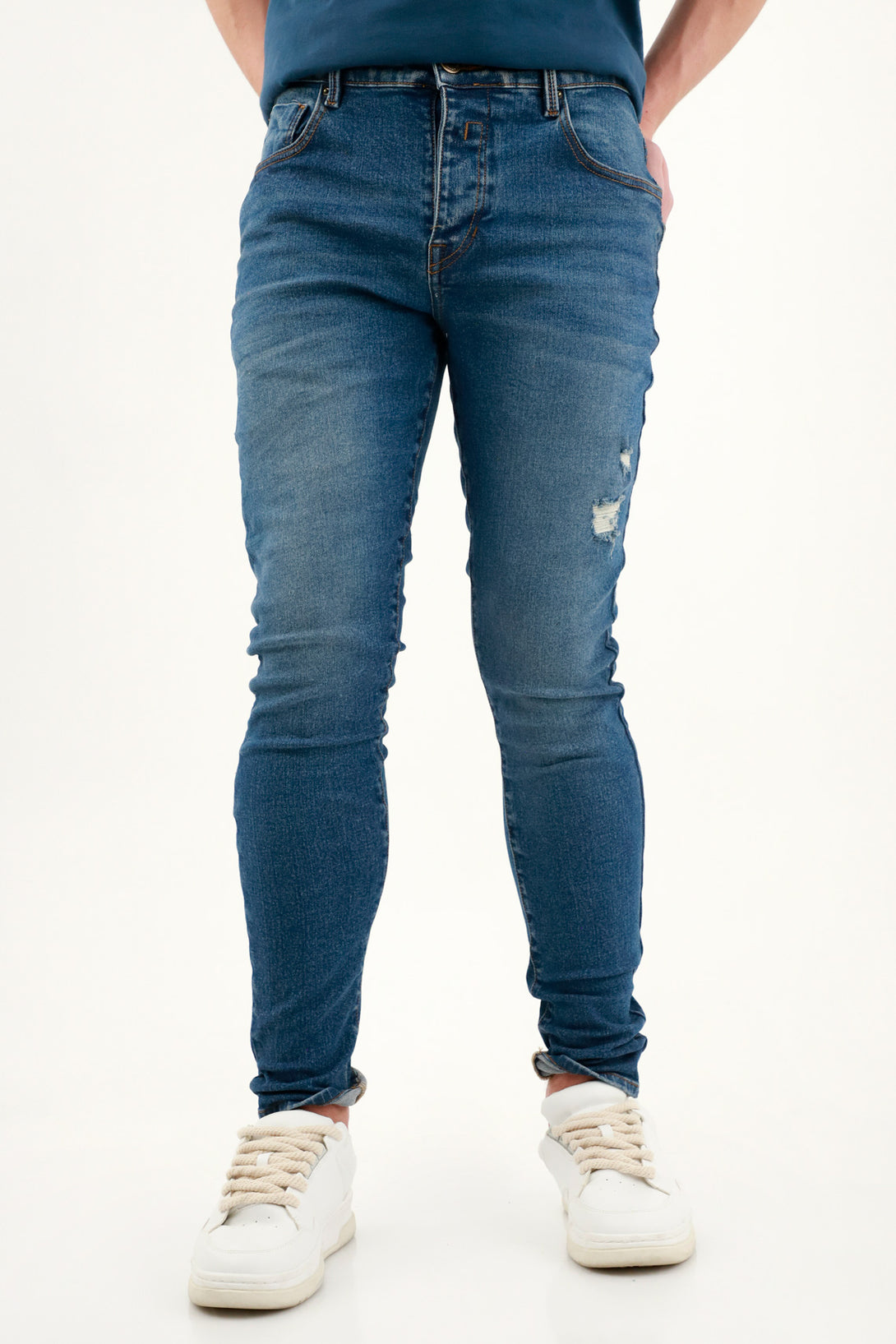 Jean Super Skinny azul para hombre