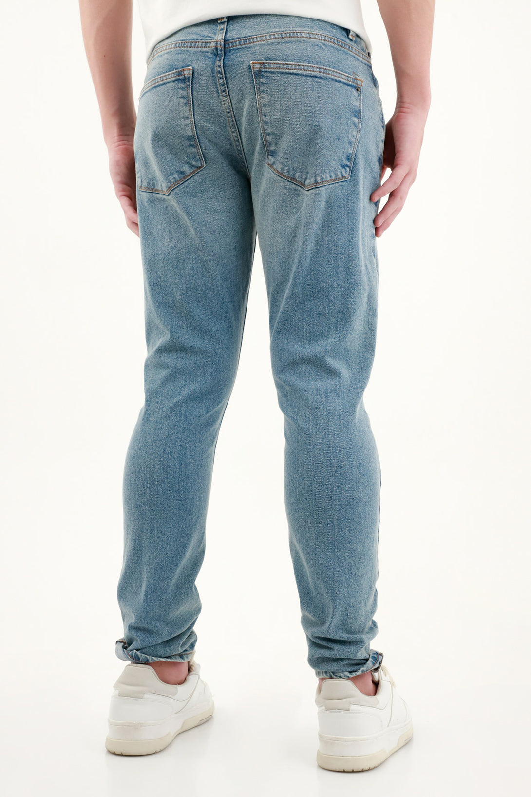 Men's Blue Five-Pocket Jeans