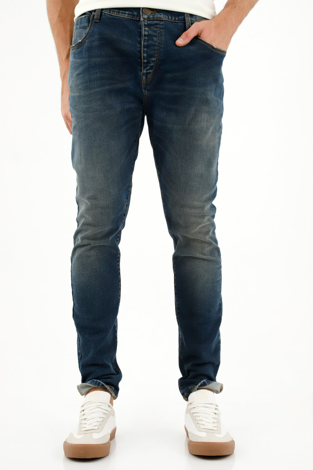 Men's Button-Fly Blue Jeans