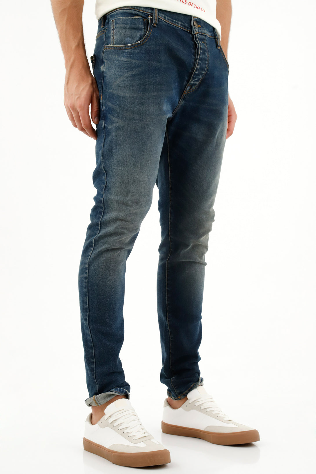 Men's Button-Fly Blue Jeans