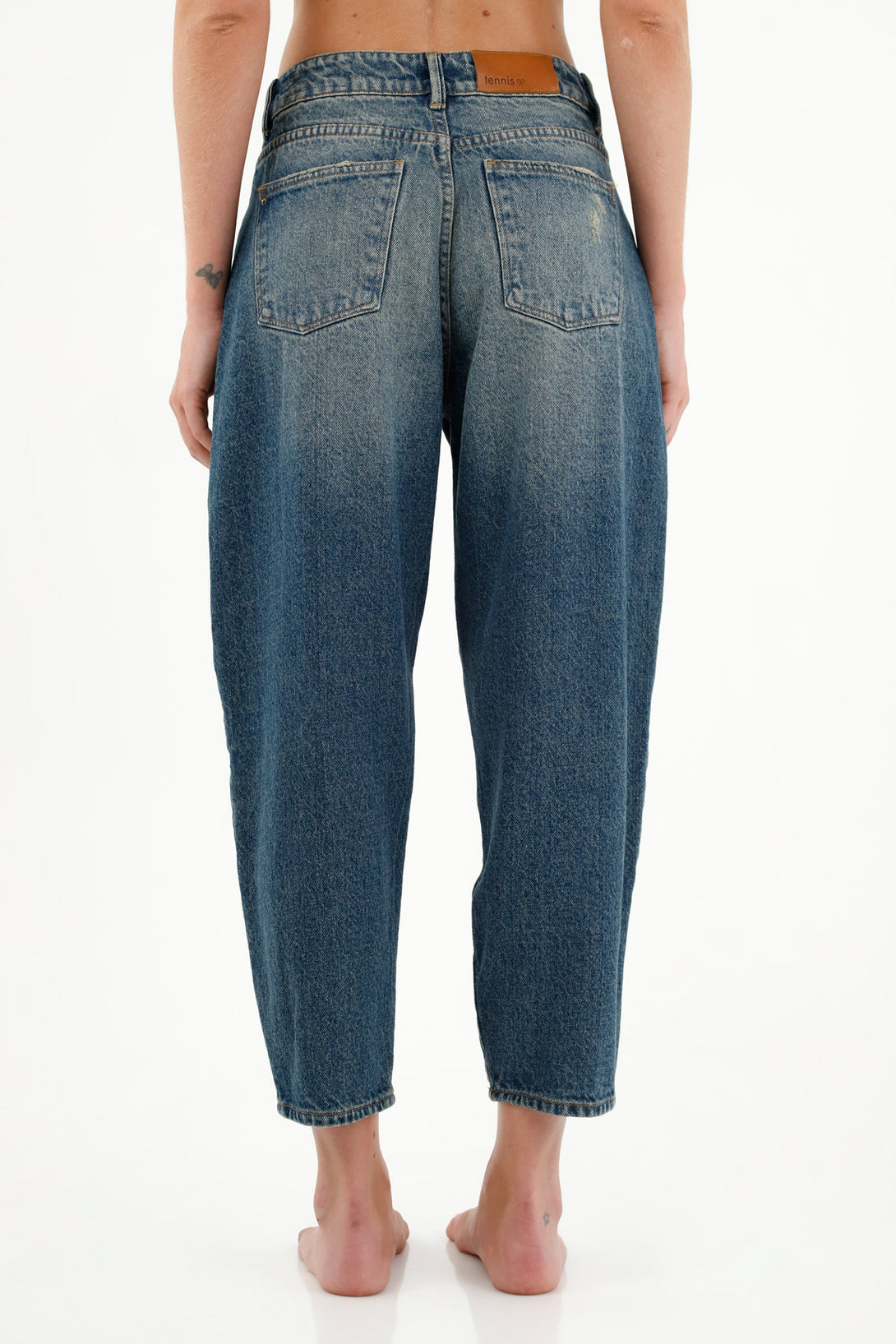 Women's Blue Jeans with Distressed Knees