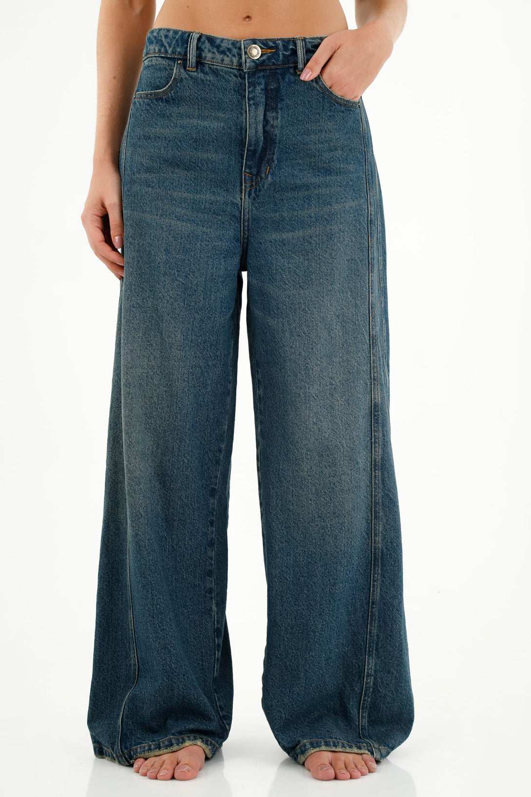 Women's Blue Four-Pocket Jeans