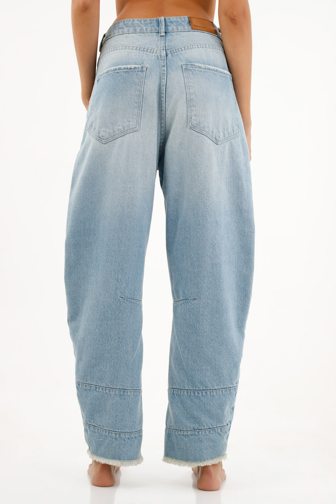 Women's Blue Frayed Jeans