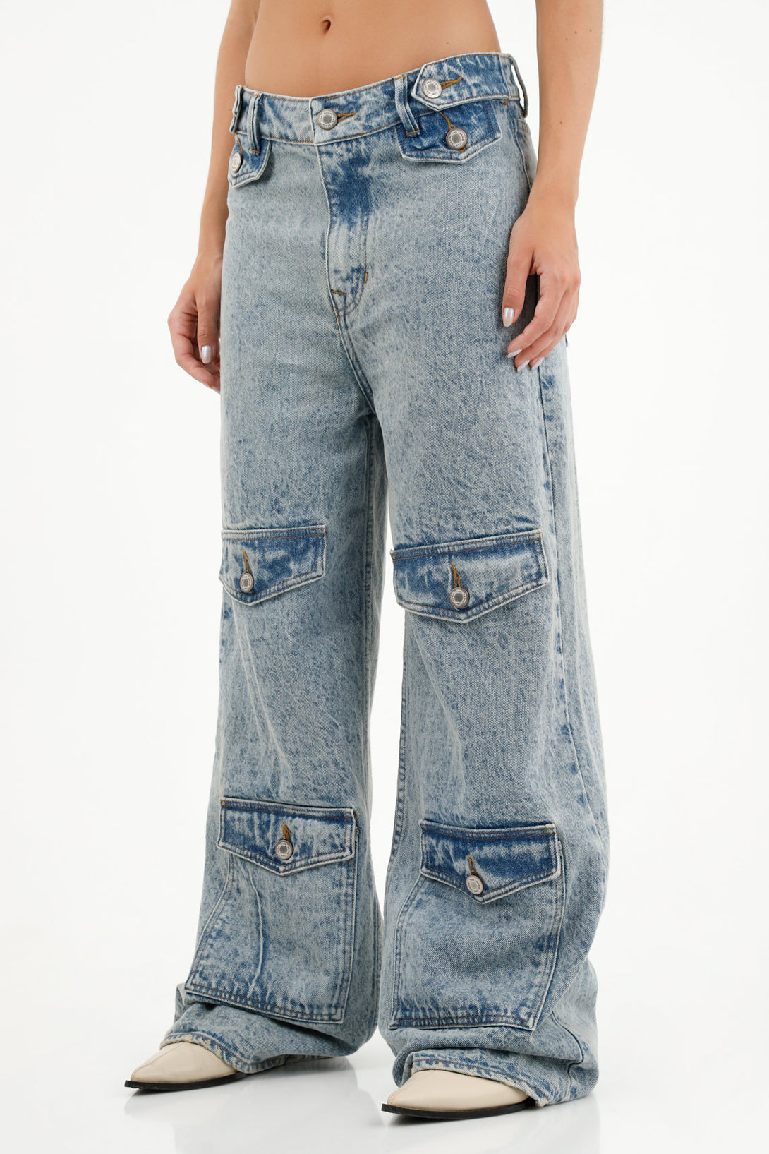 Women's Wide Leg Blue Jeans