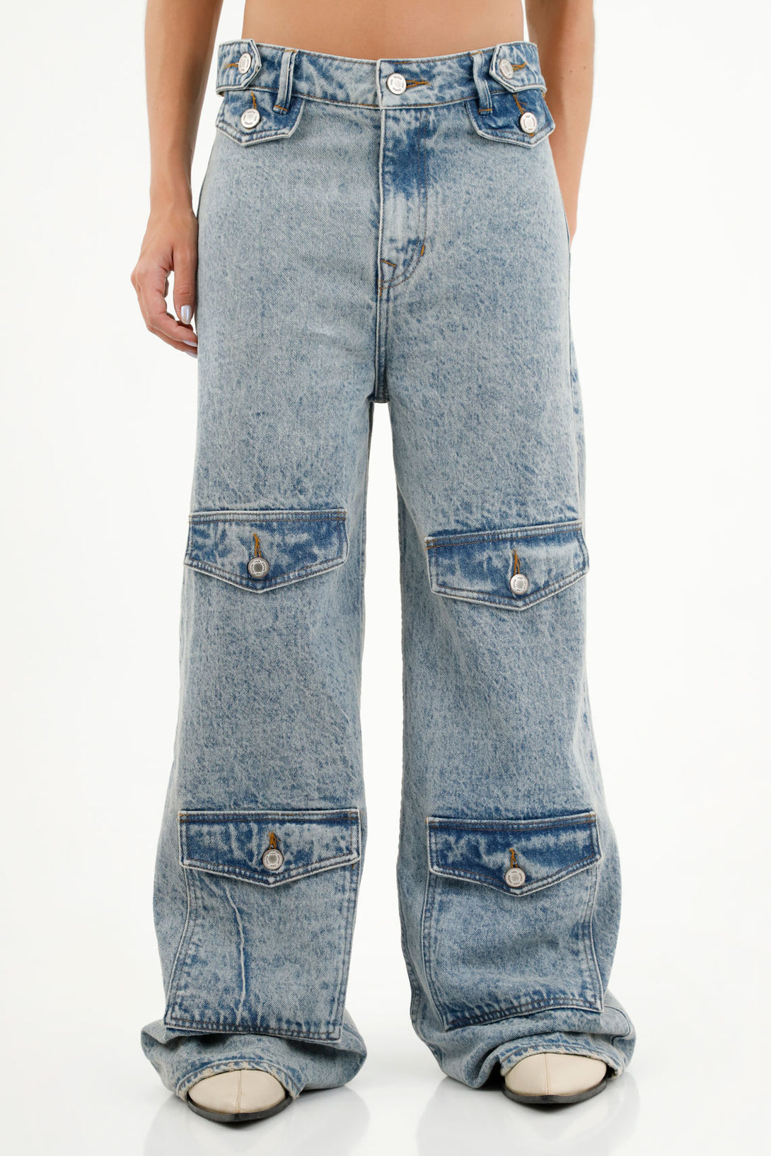 Women's Wide Leg Blue Jeans