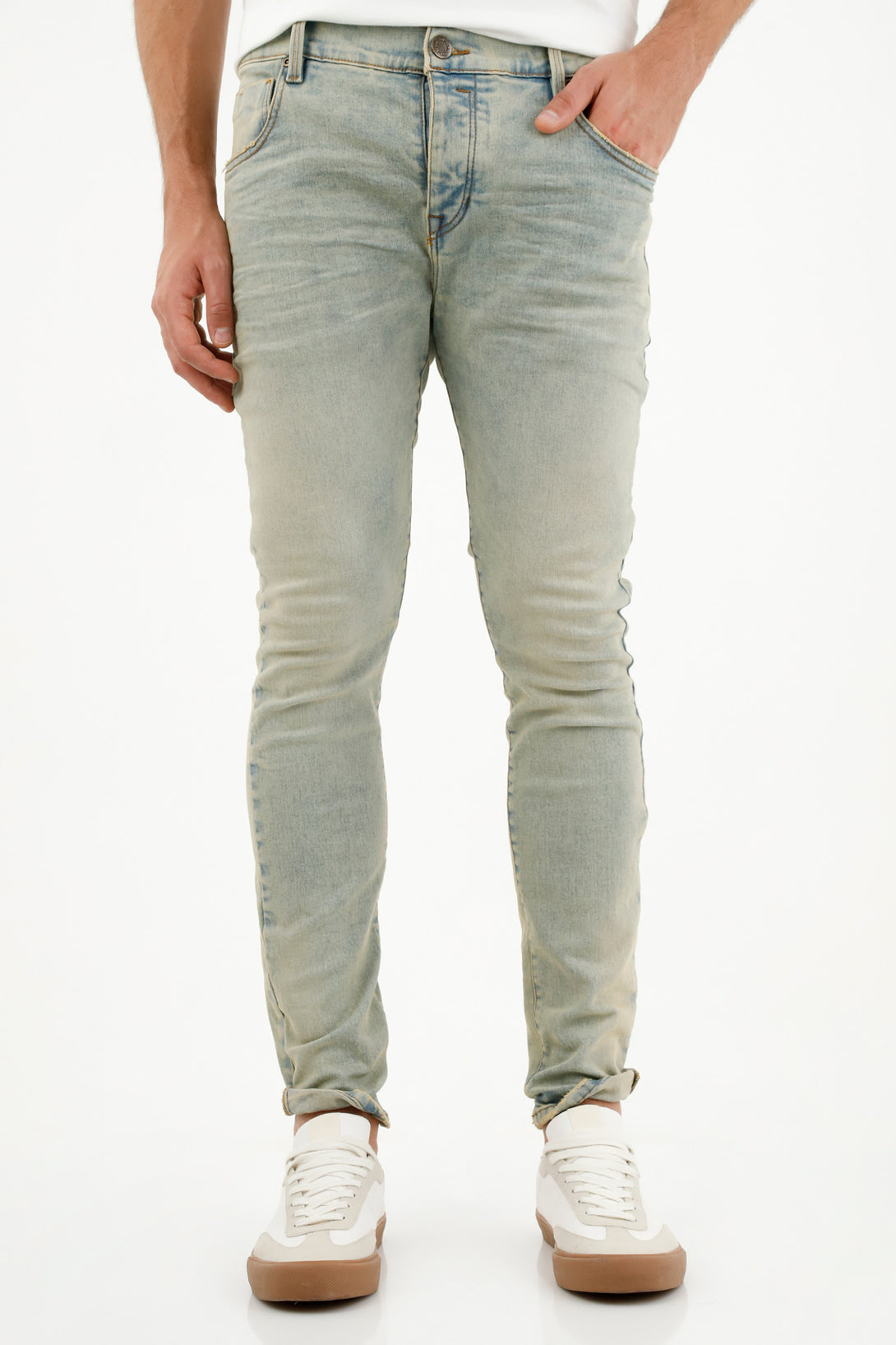 Men's Blue Skinny Five-Pocket Jeans