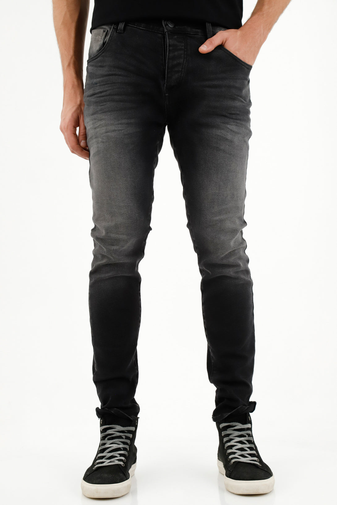 Jean Skinny en black denim para hombre