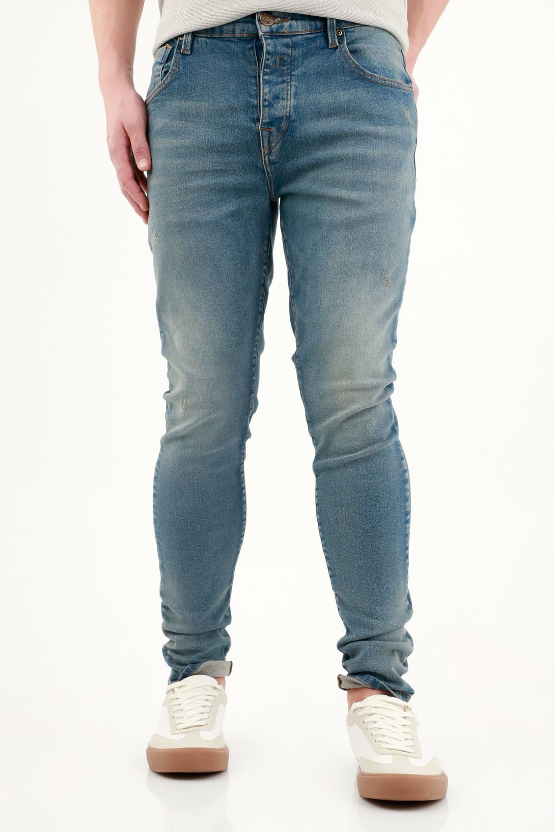 Jean Super Skinny azul medio para hombre