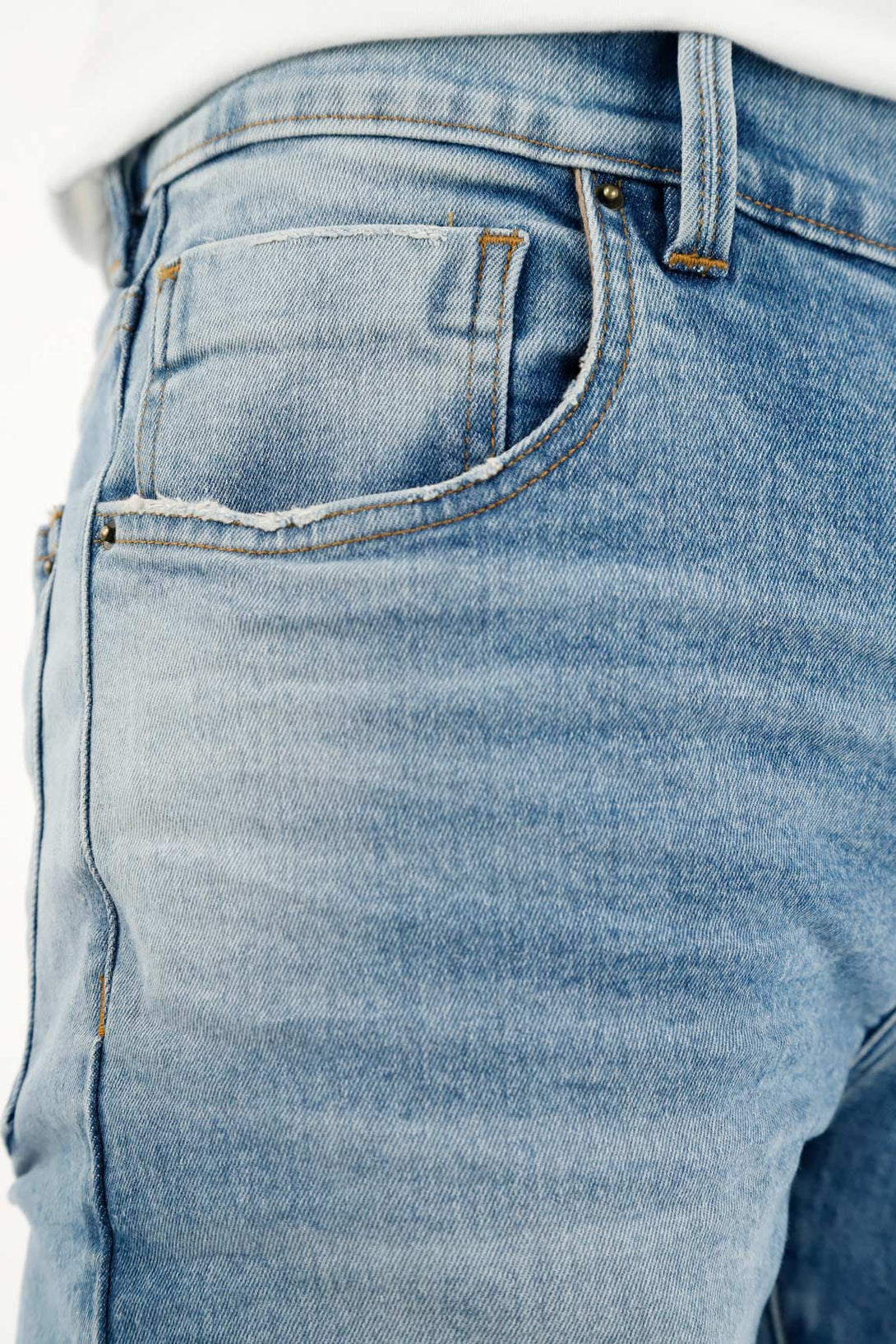 Men's Blue Five-Pocket Jeans