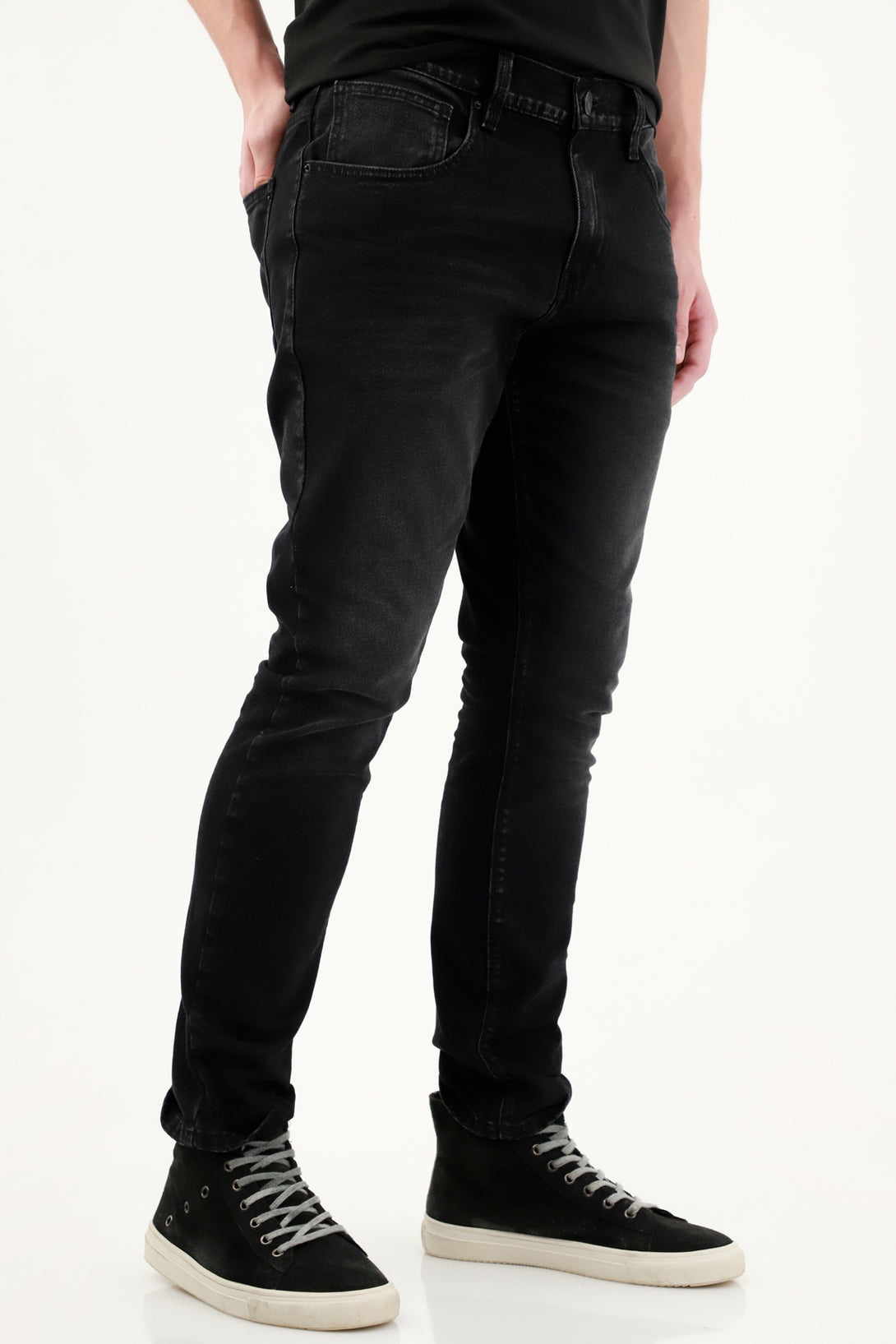 Men's Black Five-Pocket Jeans