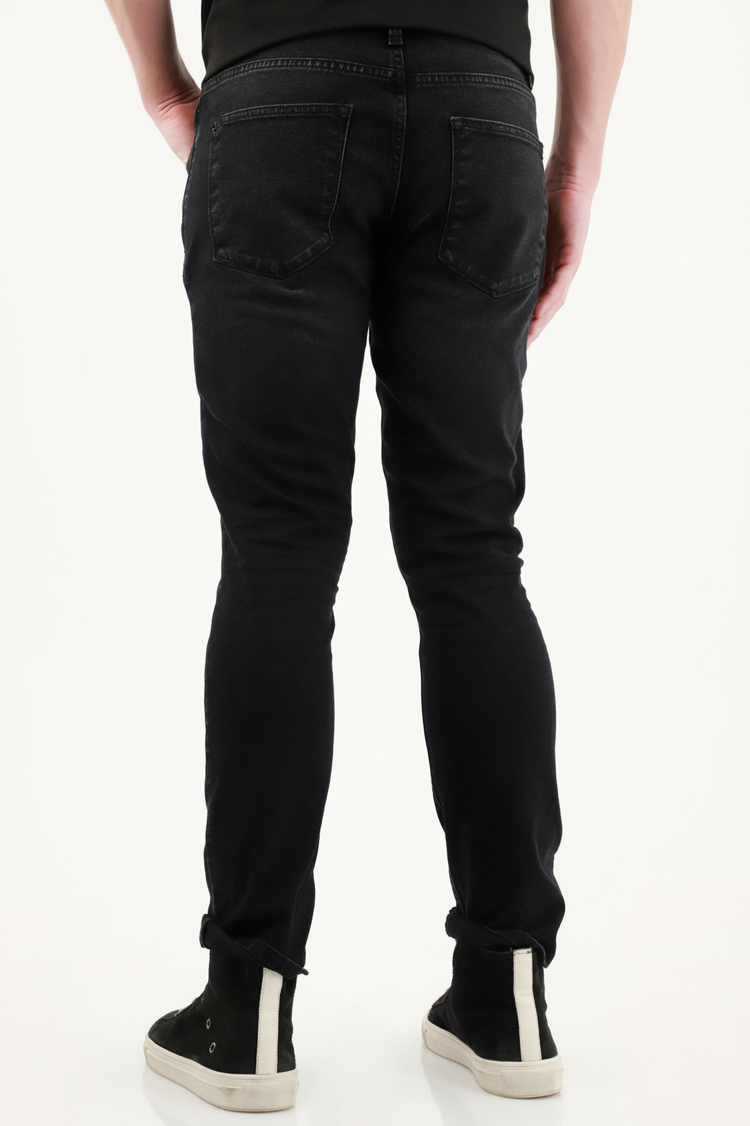 Men's Black Five-Pocket Jeans