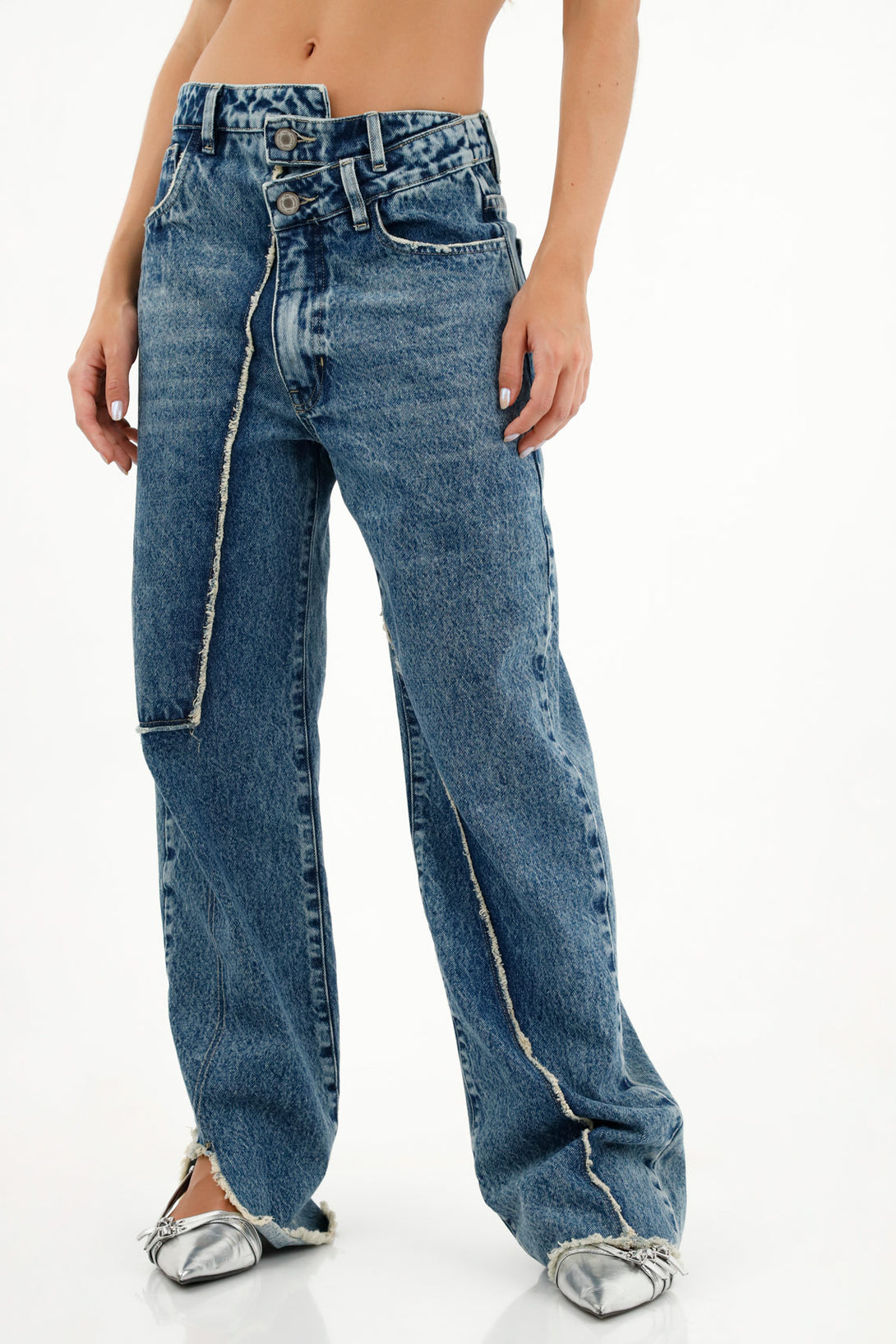 Women's Frayed Blue Jeans