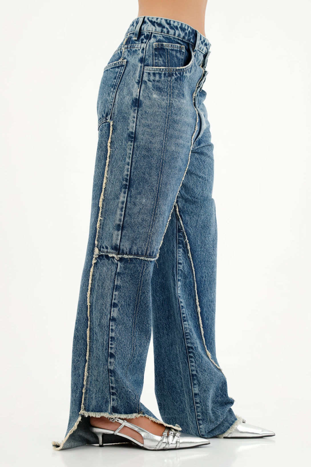 Women's Frayed Blue Jeans