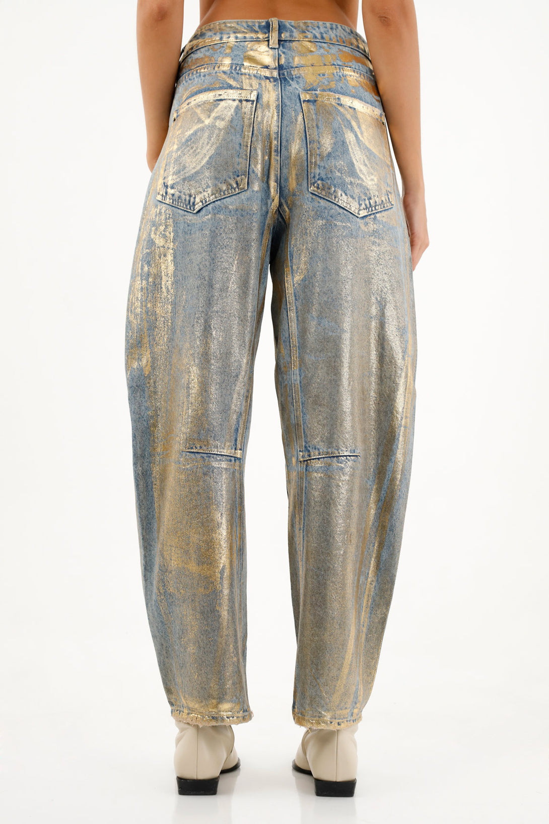 Women's Blue Shimmer Effect Jeans