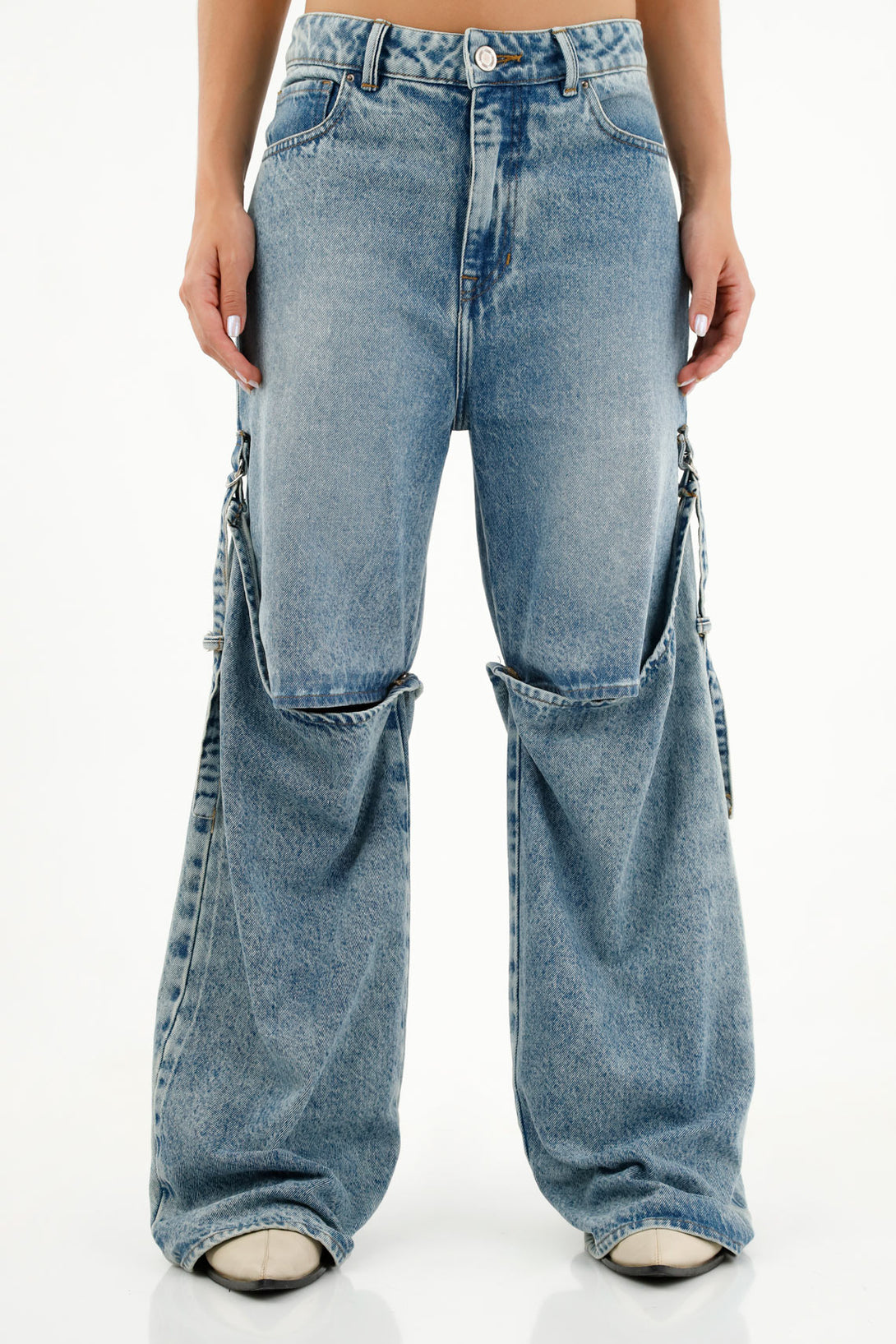 Women's Blue Cuffed Jeans