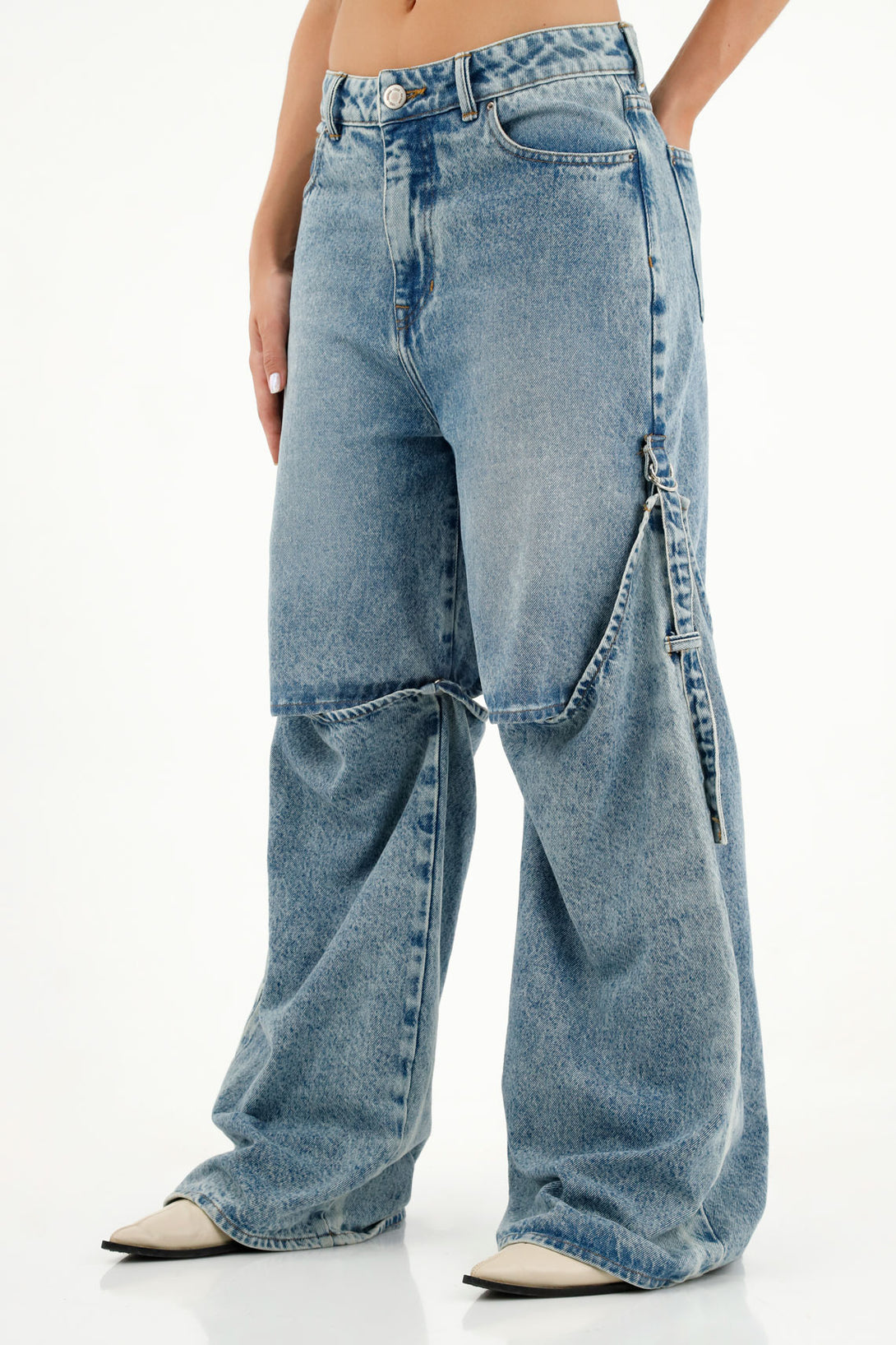 Women's Blue Cuffed Jeans