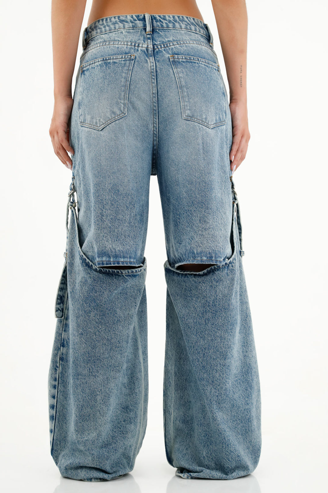 Women's Blue Cuffed Jeans