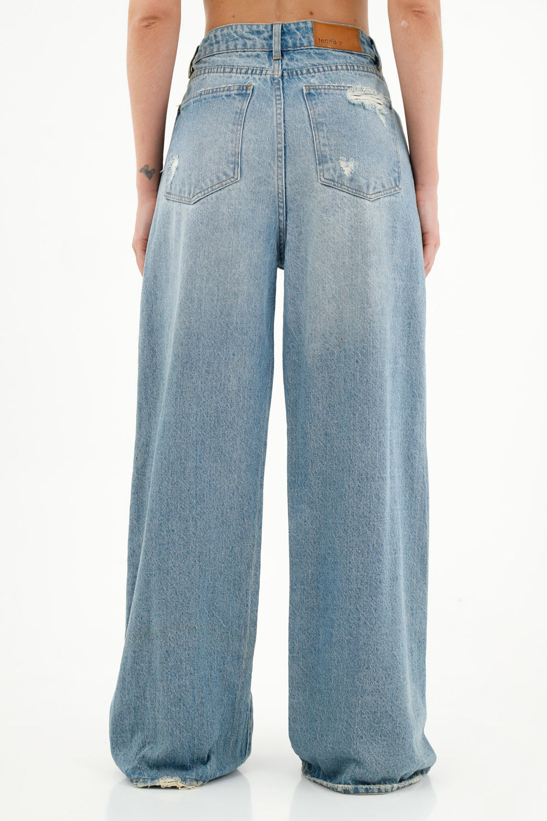 Women's Wide Leg Blue Jeans