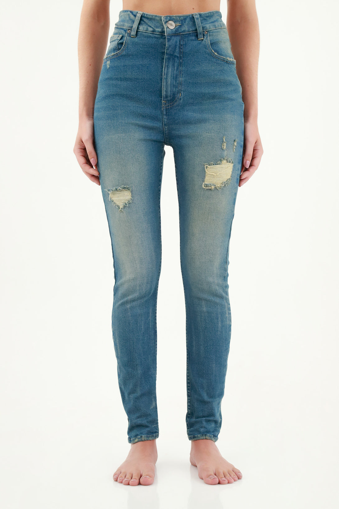 Women's Blue Raw Jeans