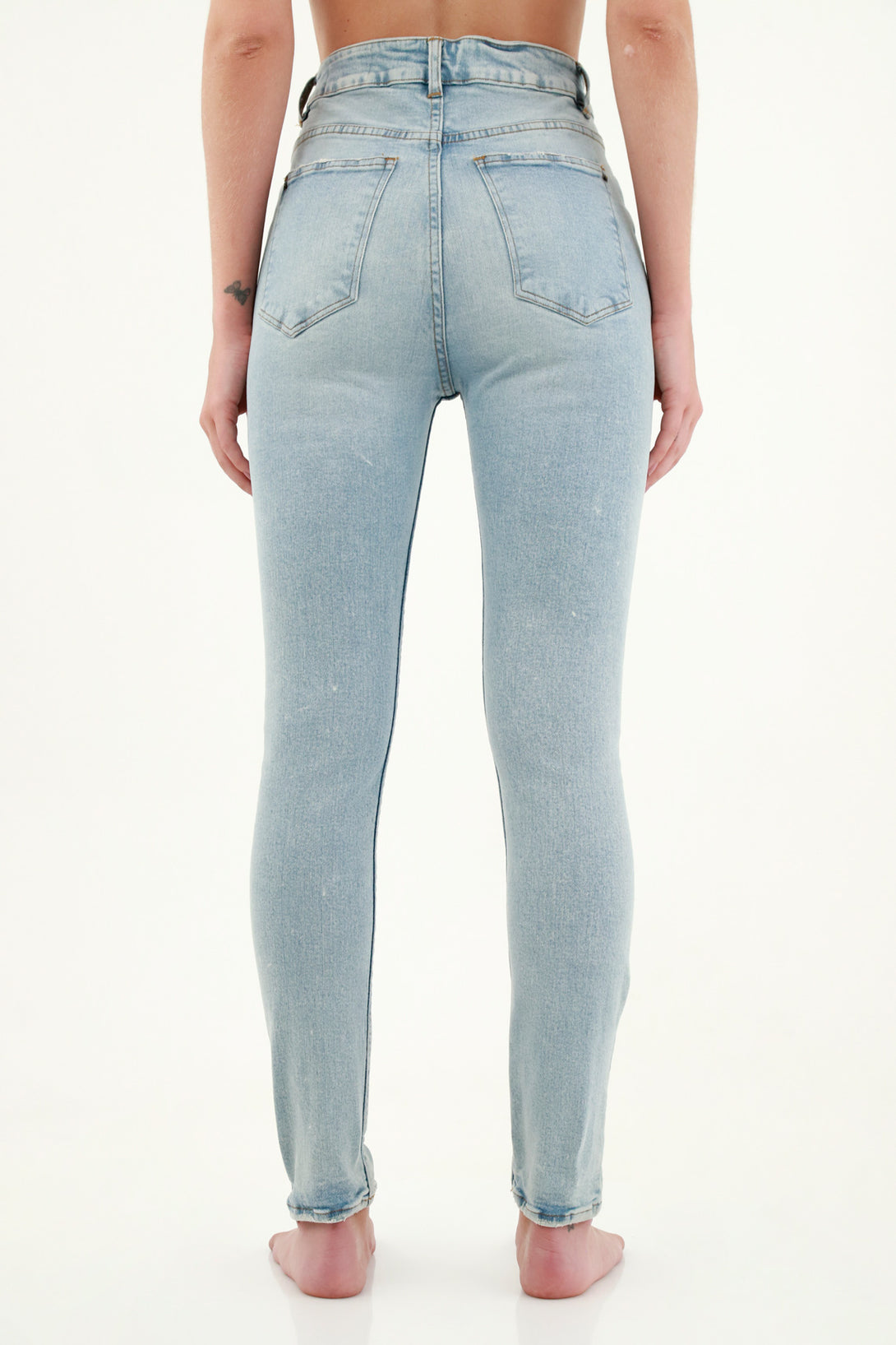 Women's Blue Jeans with Distressed Knees