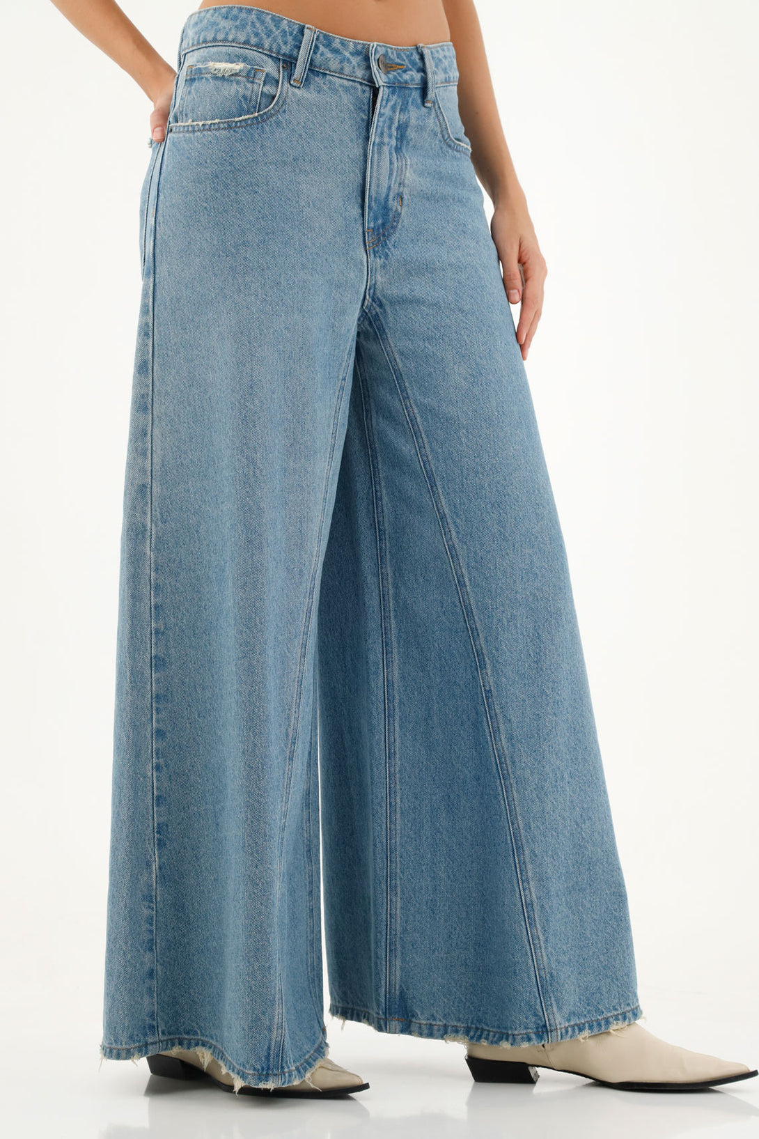 Women's Wide Leg Blue Jeans