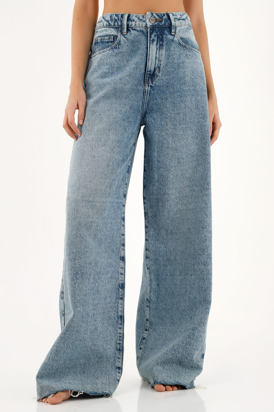 Women's Medium Blue Wide-Leg Jeans