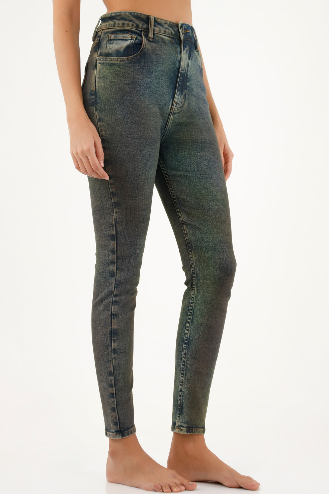 Women's Blue Iridescent Effect Jeans