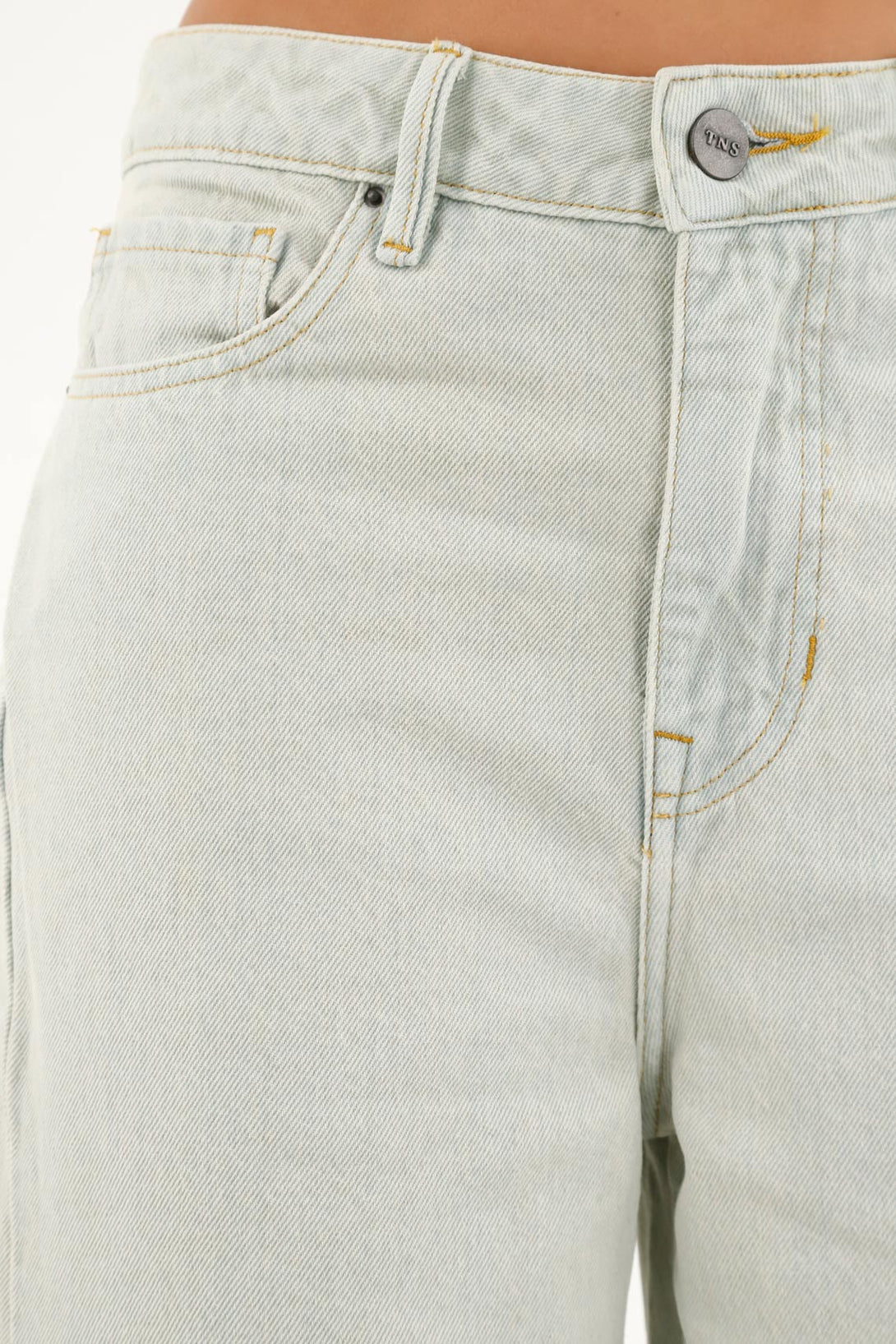 Women's Blue Jeans with Bottom Slit